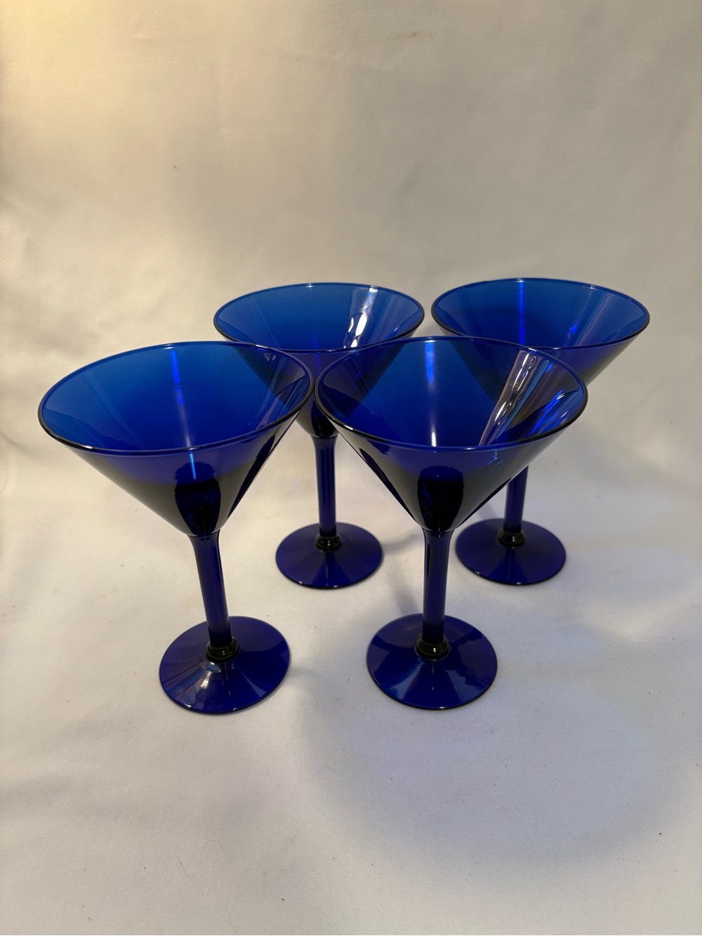 Set of 4-Libbey Cobalt blue martini glasses